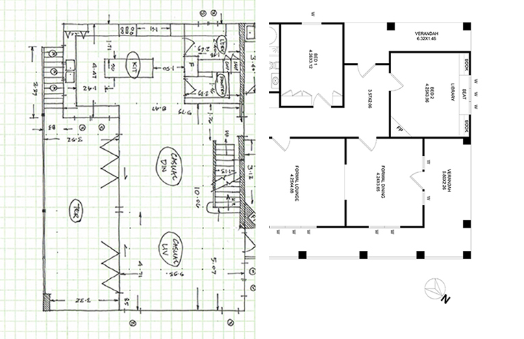 Floor Plan B&W, Digital Floor Plan