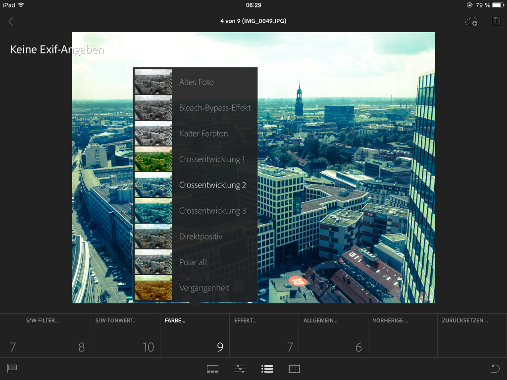 Lightroom mobile app